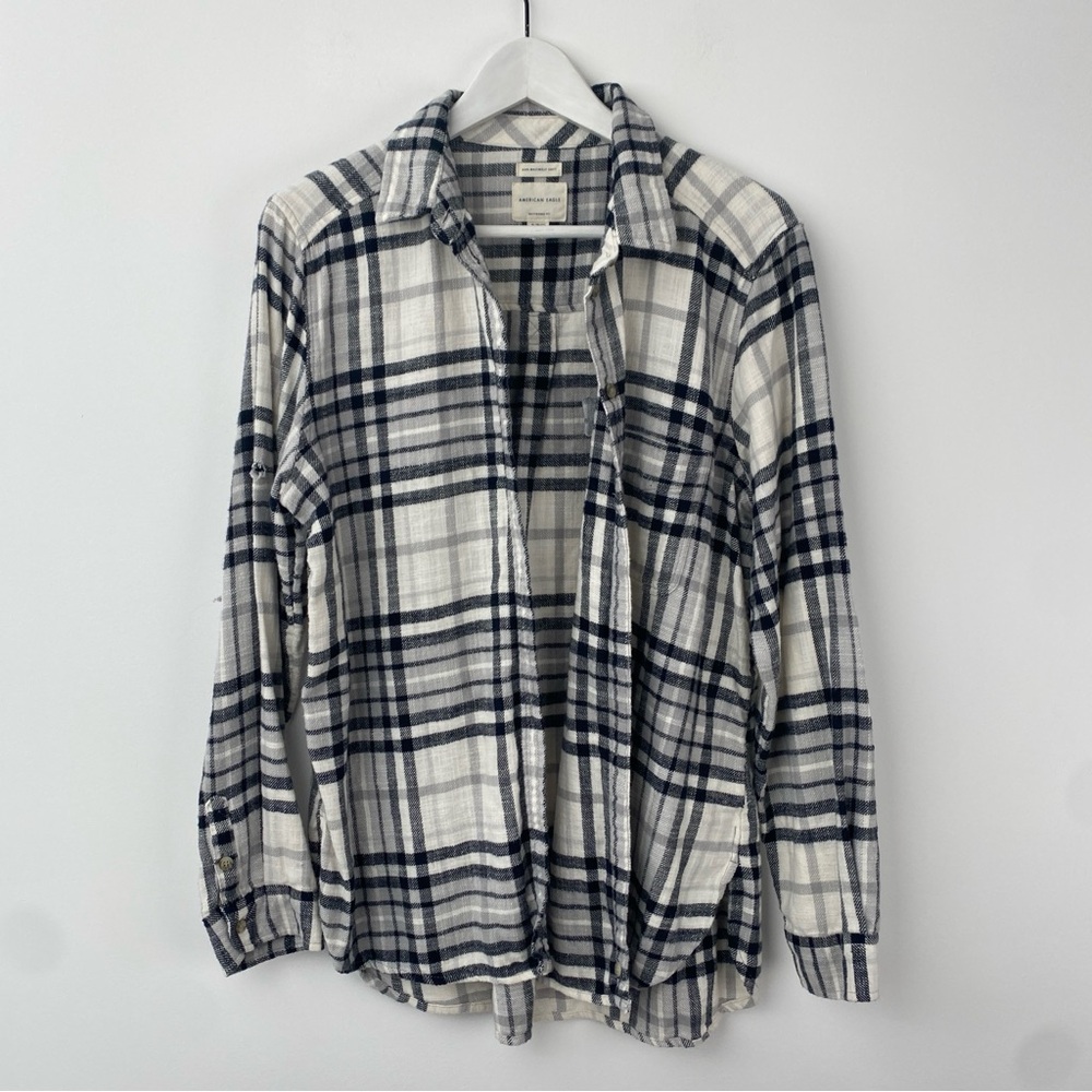 Plaid Button-Up Shirt